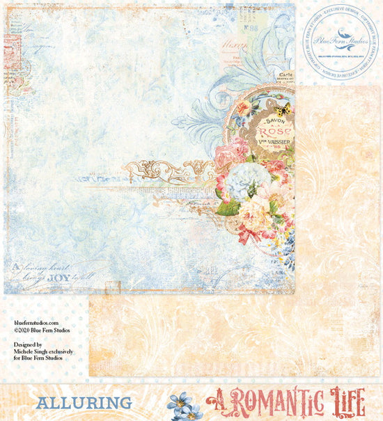 Blue Fern Studios A Romantic Life: Alluring - 12x12 Double-Sided Patterned Paper
