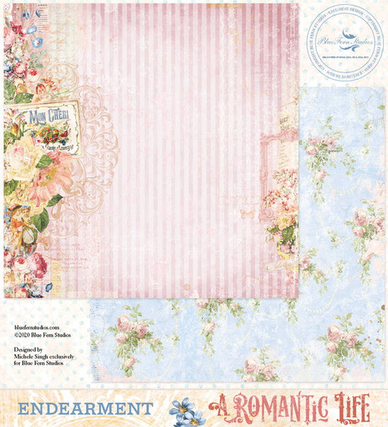 Blue Fern Studios A Romantic Life: Endearment - 12x12 Double-Sided Patterned Paper