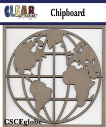 Clear Scraps Globe Chipboard Embellishments