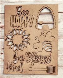 Clear Scraps Embellishments chipboard punchout BEE HAPPY