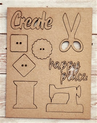 Clear Scraps Embellishments chipboard punchout CREATE