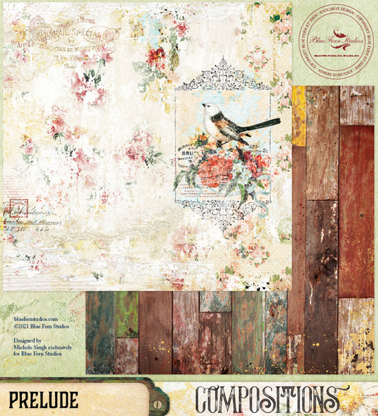Blue Fern Studios Compositions: Prelude - 12x12 Double-Sided Patterned Paper