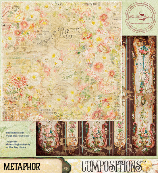 Blue Fern Studios Compositions: Metaphor - 12x12 Double-Sided Patterned Paper