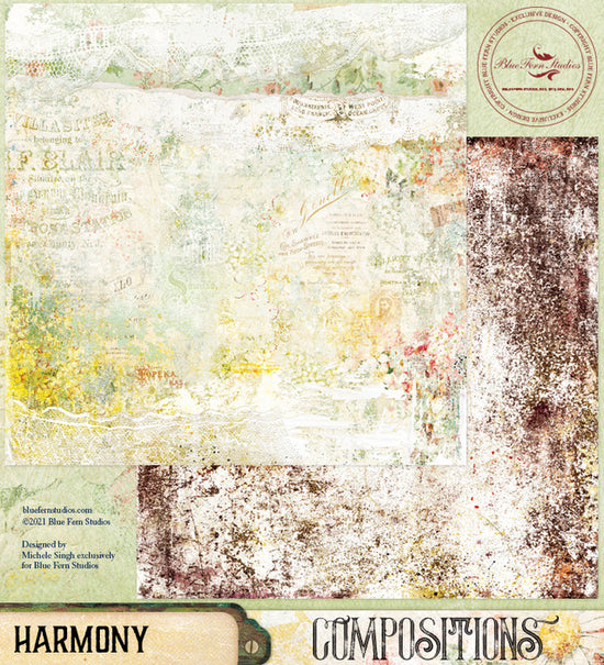 Blue Fern Studios Compositions: Harmony - 12x12 Double-Sided Patterned Paper