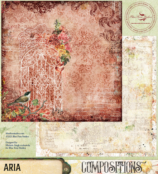 Blue Fern Studios Compositions: Aria - 12x12 Double-Sided Patterned Paper