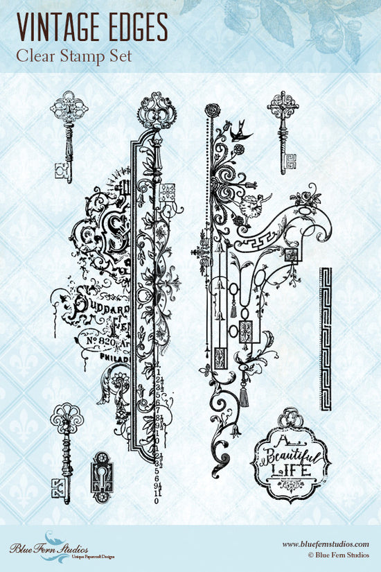 Blue Fern Studios Clear Stamps 4x6 - Vintage Edges