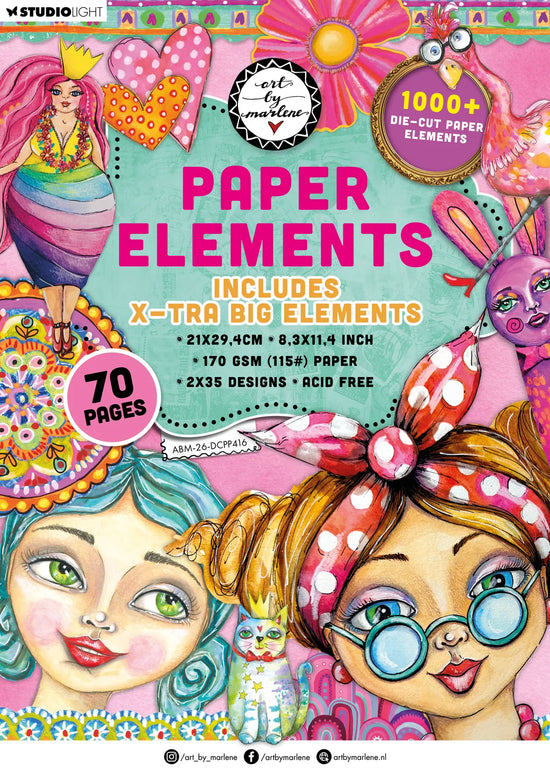 Art by Marlene Die-Cut Paper Pad X-tra Big Elements Art by Marlene 70 Sheets