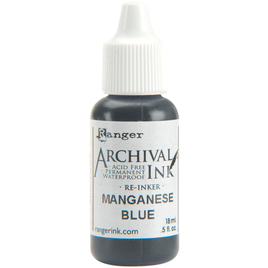 Ranger Archival Pad Reinker .5oz Manganese Blue