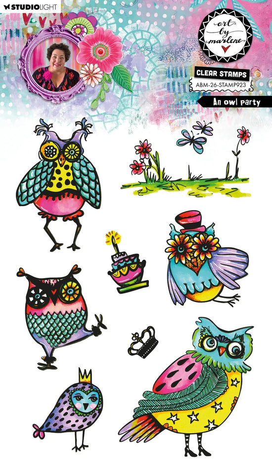 Art by Marlene Clear Stamp An Owl Party Art by Marlene 8 Pieces