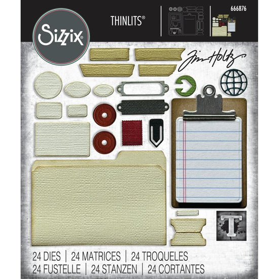 Sizzix Thinlits Die Set 24/Pkg by Tim Holtz Vault Noteworthy