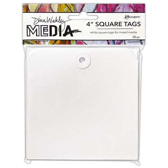 Dina Wakley MEdia Square Tags With Reinforced Holes 4”