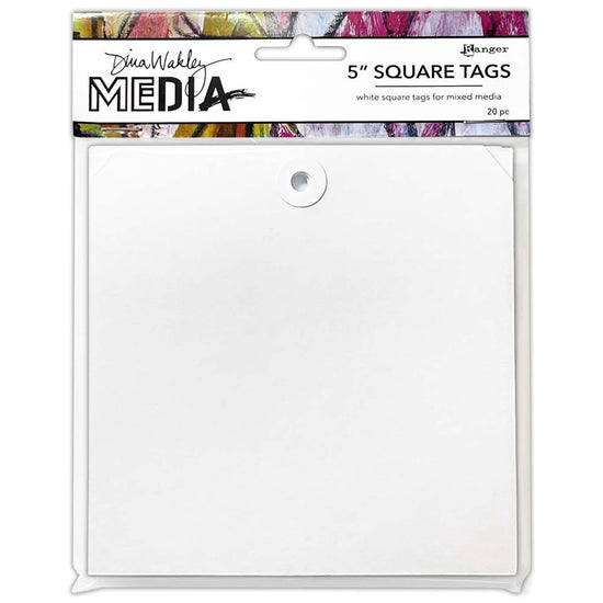 Dina Wakley MEdia Square Tags With Reinforced Holes 5”