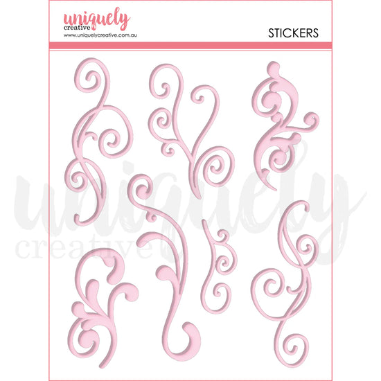 Uniquely Creative WHISPERS OF WISDOM PINK FLOURISH PUFFY STICKERS