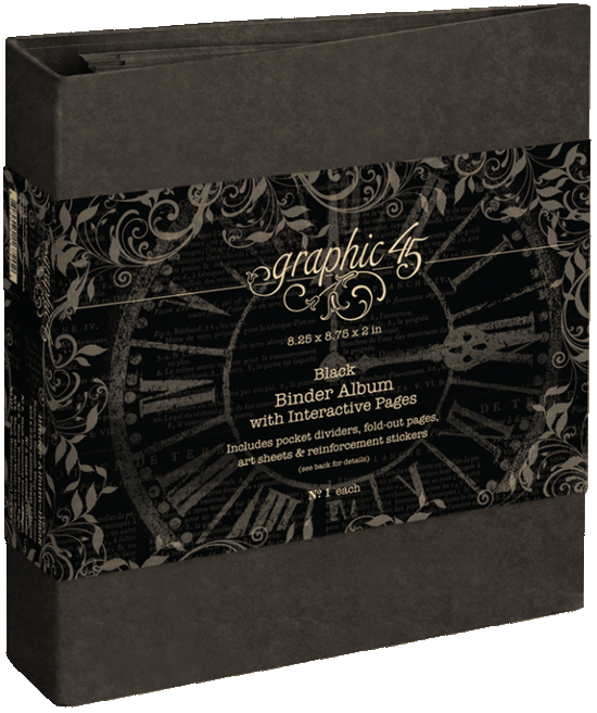 Graphic 45 Binder Album with Interactive Pages – Black
