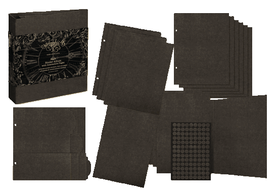 Graphic 45 Binder Album with Interactive Pages – Black