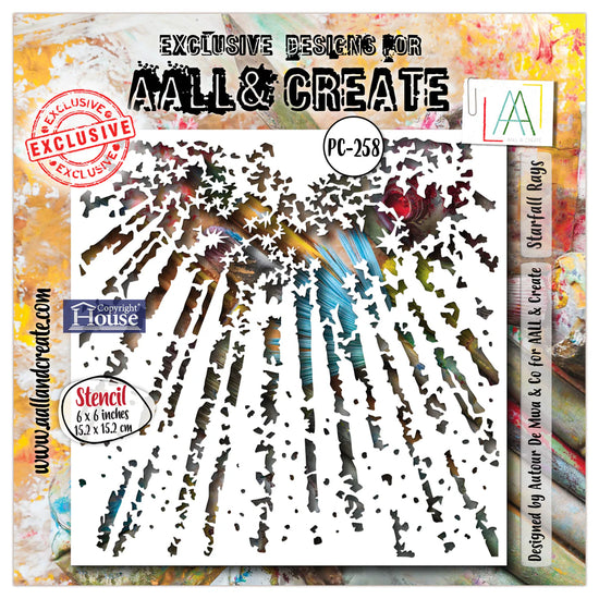 AALL and Create - 6"x6" Stencil - Starfall Rays