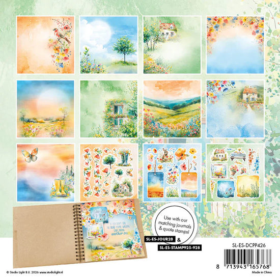 Studio Light Designer Paper Pad Paper & Elements - Summer Meadow Essentials 36 Sheets