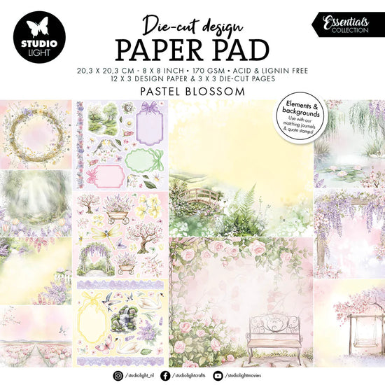 Studio Light Designer Paper Pad Paper & Elements - Pastel Blossom Essentials 36 Sheets
