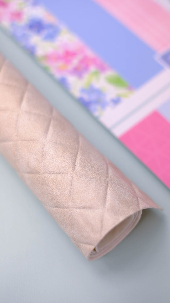 Decorative vinyls / Ecopiel Capitone Crema Flowers