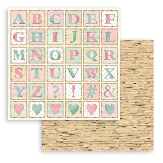 Stamperia Double-Sided Cardstock 12"X12" Alphabet, Day Dream