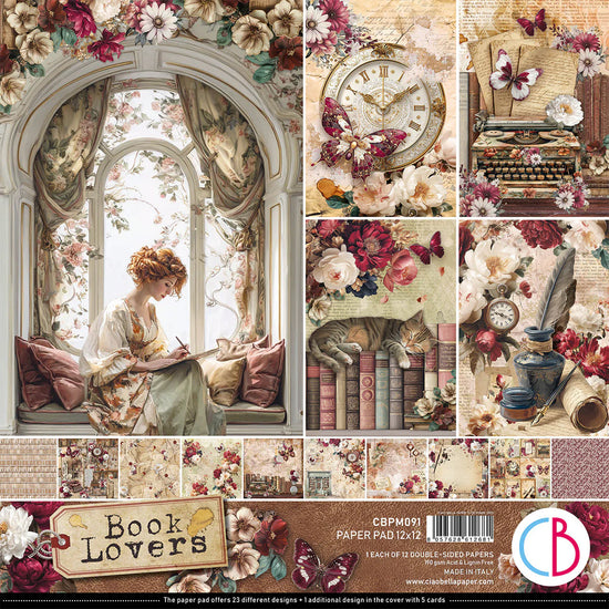 Ciao Bella Book Lovers Paper Pad 12"x12" 12/Pkg