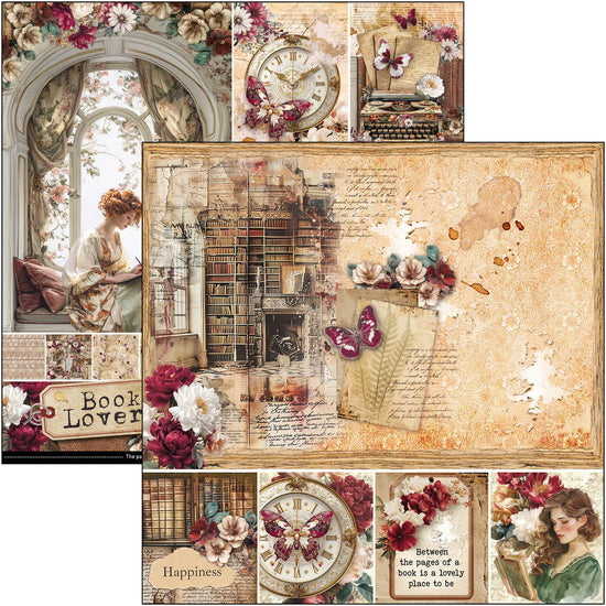 Ciao Bella Book Lovers Paper Pad 12"x12" 12/Pkg