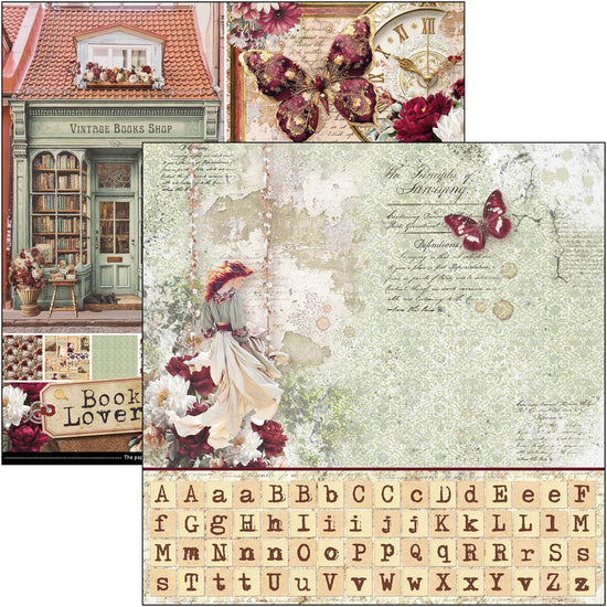 Ciao Bella Book Lovers Patterns Pad 12"x12" 8/Pkg