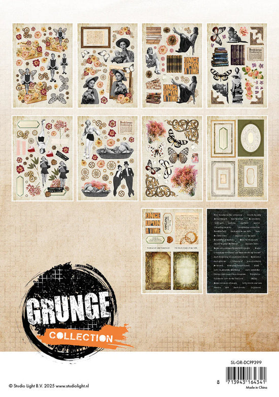 Studio Light Die-Cut Paper Pad Paper Elements Grunge Collection 148x210x5mm 20 Sheets