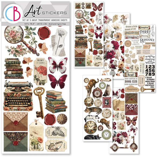 Ciao Bella Book Lover Transparent Adhesive Sheets 5/Pkg