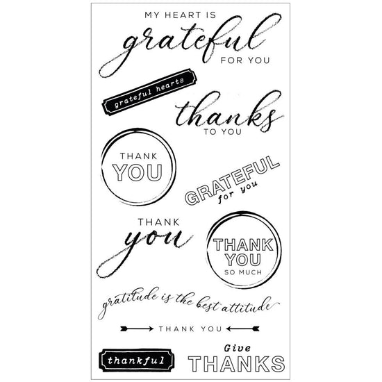 Sizzix Clear Stamps With Framelits Die By 49 And Market Thankful Sentiments