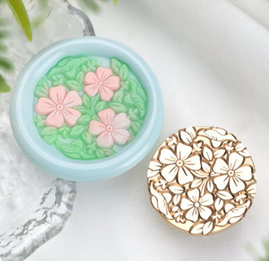 Wax Seal Stamp Flowers Background (Head Only)