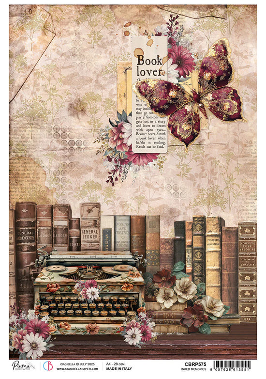 Ciao Bella Book Lovers Rice Paper A4 Inked Memories