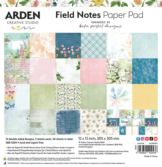 Arden Creative Studio Field Notes 12in x 12in Paper Pad