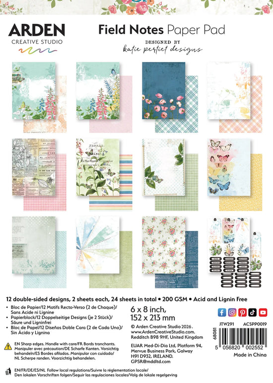 Arden Creative Studio Field Notes 6in x 8in Paper Pad