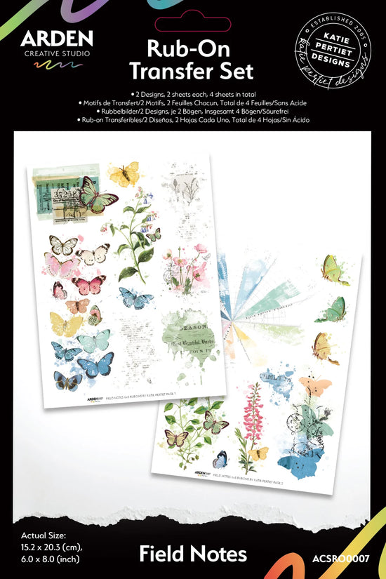 Arden Creative Studio Field Notes 6in x 8in Rub-On Transfer Set