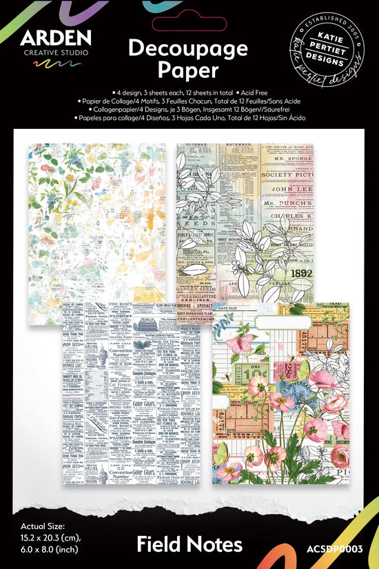 Arden Creative Studio Field Notes 6in x 8in Decoupage Paper