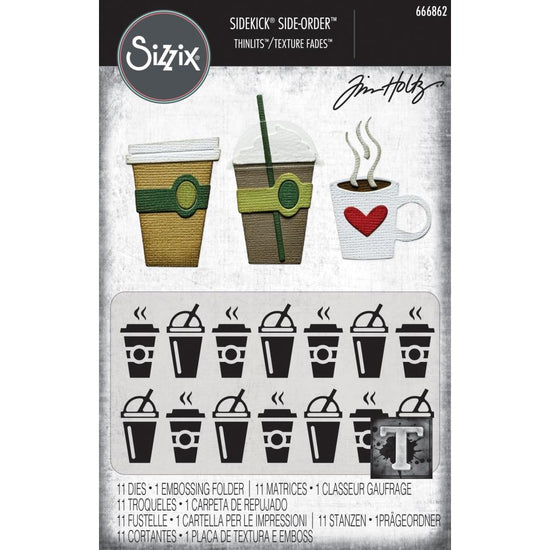 Sizzix Sidekick Texture Fades Embossing Folder By Tim Holtz Fresh Brewed 