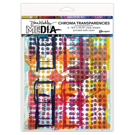 Dina Wakley Media Transparencies 8.5"X10.75" 6/Pkg Grunge Specimens