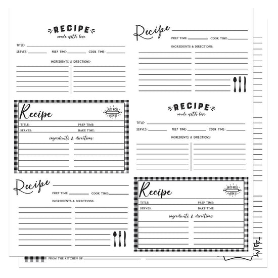 Fresh Picked 2 Double-Sided Cardstock 12"X12" B/W Recipe Card