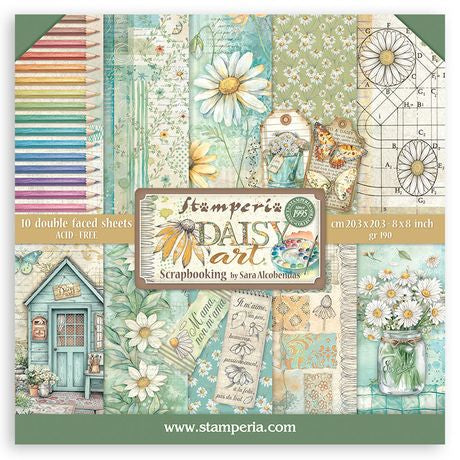 Stamperia Scrapbooking Double-Sided Paper Pad 8"X8" 10/Pkg Daisy Art