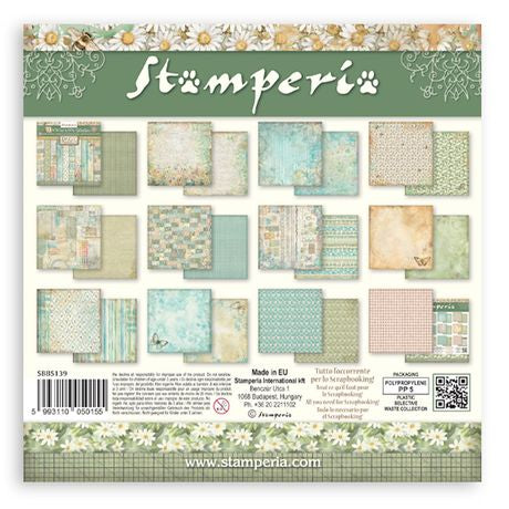 Stamperia Backgrounds Double-Sided Paper Pad 8"X8" 10/Pkg Daisy Art