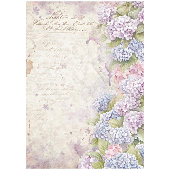 Stamperia Rice Paper Sheet A4 Quiet Days Hydrangea