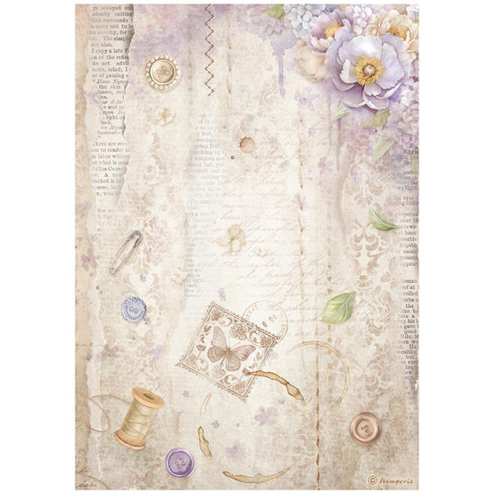 Stamperia Rice Paper Sheet A4 Quiet Days Sewing