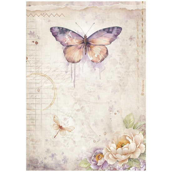 Stamperia Rice Paper Sheet A4 Quiet Days Butterfly