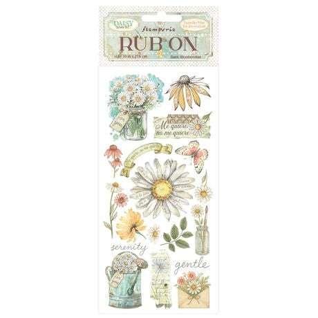 Stamperia Rub-On 4"X8.5" Daisy Art Me quiere no me quiere