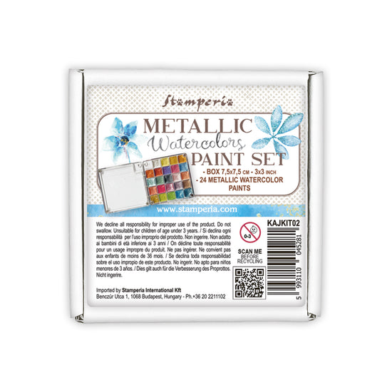 Stamperia Metallic water colours paints set - 24 Colori