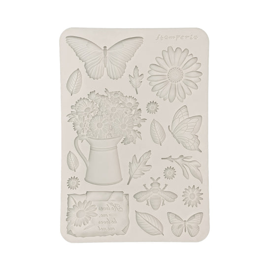 Stamperia Silicon mould A5 - Daisy Art daisy and butterfly