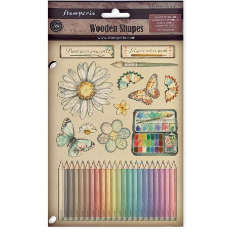 Stamperia Wooden Shapes A5 Daisy Art