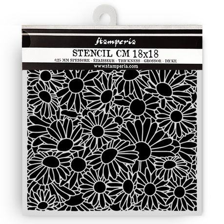 Stamperia Thick stencil cm 18x18 - Daisy Art Daisies Pattern