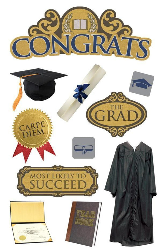Paper House Scrapbook Stickers - 3D Congrats